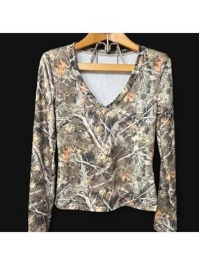 Camo Long Sleeve Top Hunting Core Woodland Camouflage XS